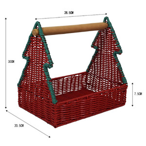 Christmas Tree Wicker Gift <b>Basket</b> - Product Image 5