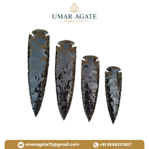 Obsidienne noire, pointe de flèche taillée à la main de 1 à 13 pouces, pierre naturelle, pointe de lance, cadeau - Product Image 4