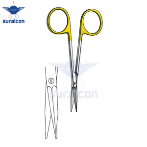 Ciseaux chirurgicaux Siegert 11,5 cm (4-1/2 pouces) droits à découper, en carbure de tungstène TC doré, en acier inoxydable - Product Image 2