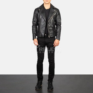 Chaqueta de Cuero de Oveja Auténtica para Hombre, de Primera Calidad, Corte Ajustado, Lisa, al por Mayor - Product Image 3