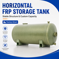 Réservoir de stockage horizontal en PRV (fibre de verre renforcée) sur mesure pour liquides chimiques, eau, applications industrielles, résistant à la corrosion