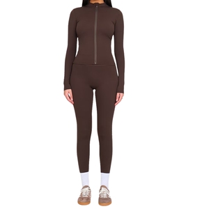 Veste de yoga sans couture pour femmes, vente en gros personnalisée, haute qualité, respirante, pour la course à pied, la gym, le fitness, avec fermeture éclair - Product Image 3