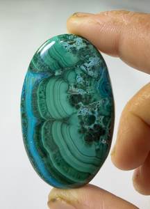 Lot de cabochons en pierre de chrysocolle malachite naturelle - Pierres précieuses en gros, lot de pierres précieuses en vrac et bijoux - Product Image 1