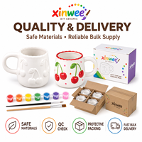 Набор для росписи керамической кружки Xinwee Aesthetic DIY с вишневым узором для девочек, вирусный тренд TikTok, набор для творчества в стиле кокетки, подарок на день рождения