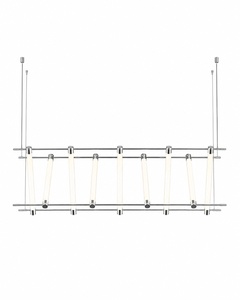 Modern Twelve <b>Tube</b> V Shape Chrome Stainless Steel PMMA Pendant Light for Commercial Interior - Product Image 1