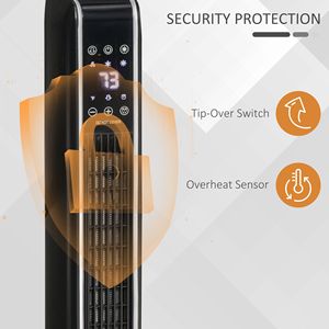 Calentador Eléctrico Portátil 2 en 1 de 1800W, Calentador Oscilante con Temporizador de 8H, Control Remoto y Tres Modos de Calefacción para Interiores - Product Image 6