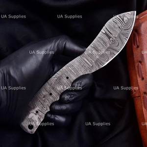Cuchillo de Acero de Damasco con Hoja de Punta Caída de 8 Pulgadas, Espiga Completa, en Blanco, para Caza, Bricolaje, Personalizable, de Acero Forjado de Alta Calidad - Product Image 2