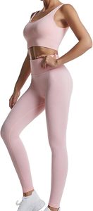 Women Seamless Tummy <b>Control</b> <b>Leggings</b> with Padded Performance Sports Bra Set - Product Image 4