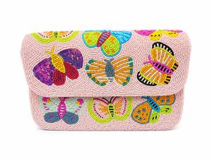 Sac de soirée à rabat papillon perlé, sac à bandoulière fait main et tendance pour les soirées - Product Image 5