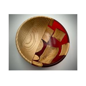 Bol en bois et résine époxy fait main contemporain, sans BPA, écologique, pour servir des fruits, pièce maîtresse décorative pour mariages et cadeaux - Product Image 1