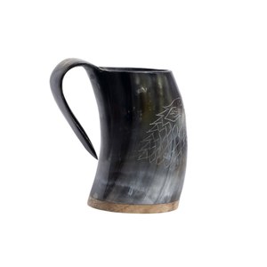 Taza de Cuerno de Búfalo Hecha a Mano Personalizada |   Ecológico, Reutilizable, Color Natural |   Accesorios de Bar Vikingos al por Mayor Personalizables - Product Image 3