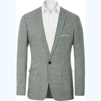 Veste de Costume Homme Col V Couleur Unie Simple Boutonnage Coupe Décontractée Tendance en Polyester/Coton – Remise sur Commande en Gros, Haute Qualité