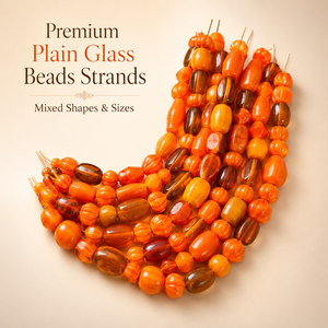 Decorative Orange Plain Glass Loose Beads Mixed Shape and Size Strand for DIY Bracelet Necklace Anklet Earrings and Art <b>Craft</b> - Product Image 3