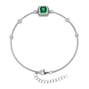 Nouveau Bracelet en argent Sterling 925, pierres précieuses de luxe, Halo vert, émeraude, bijoux fins pour femmes, bijoux de destin - Product Image 2