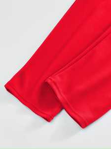 Nouveau style – Pantalon de survêtement rouge pour homme, taille élastique avec cordon de serrage, poches latérales, décontracté, tricoté, poids moyen, devant plat - Product Image 5