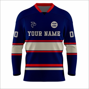 Jersey de Hockey sobre Hielo Personalizado OEM, 100% Poliéster, Letras Impresas en la Parte Delantera, Ligero, Transpirable, Ropa Deportiva de Equipo, de Fábrica - Product Image 2