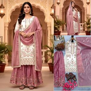 Vestido Sharara de Diseñador para Mujer, Conjunto de Kurta Sharara Dupatta de Georgette Sintético, Ropa Étnica al por Mayor - Product Image 2