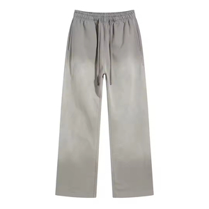 กางเกงวอร์มผู้ชายรุ่นปี 2026 กางเกงวอร์มสตรีทฮิต แต่งเชือกผูกเอว ซักล้างแล้ว กางเกงขายาวผู้ชาย 450 กรัม ย้อมสีแบบสเปรย์ ทรงหลวม - Product Image 3