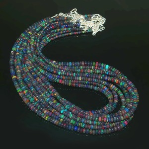 Cuentas de Ópalo Natural Etíope Negro de Alta Calidad, Certificadas por Terceros, Gemas Universales para Joyería, Forma Redonda Lisa, Excelente - Product Image 1