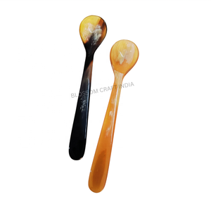 100% ensemble de cuillères en corne de buffle comprenant des cuillères à soupe à dessert en corne de vache pour thé/café et petit-déjeuner par BLOSSOM CRAFT INDIA - Product Image 6