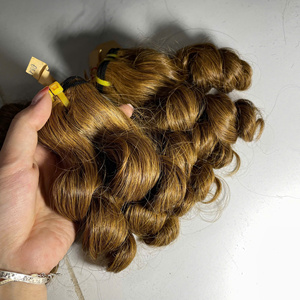 Cheveux humains vietnamiens bruts de haute qualité, super double trame, bouclés et rebondissants, couleur gingembre - Product Image 5