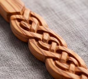 Wooden Flatware Set With Braided Handles Matte Finish Traditional Design Eco Friendly Cutlery For <b>Camping</b> <b>Kitchen</b> Use And Hotel - Product Image 2