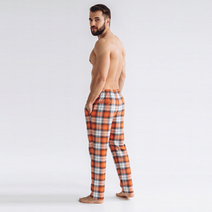 Pantalon de détente à carreaux pour hommes en gros, pantalon de nuit à carreaux pour hommes, pyjama 100 % coton, pantalon de détente pour hommes avec cordon de serrage à la taille - Product Image 4