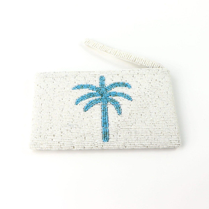 Perfect quality Beaded Coin Pouch Beaded Tropical Pouch Zipper Coin Purse Neutral Color Design Summer Style Handmade <b>Mini</b> Wallet - Product Image 1