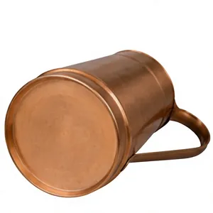 Copper Pitcher With Handle Vintage Style Large Capacity Drinkware For Dining Use Handcrafted Ayurvedic Health Jug Eco Friendly - Product Image 4