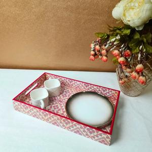 Juego de bandejas de servir de MDF hechas a mano de alta calidad con diseños de lujo, bandeja única de resina epoxi con logotipo grabado - Product Image 1