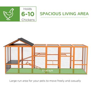 Gallinero de madera naranja de 49 x 48 x 12.5 pulgadas con almacenamiento y perchas, aditivo para gallinero para 6-10 gallinas, en estado usado - Product Image 4