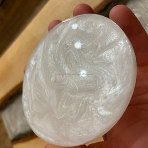 Sous-verre en résine personnalisé, rond, vert émeraude, sous-verre en résine blanche pour table à thé, table à café et table à manger - Product Image 2