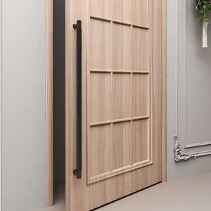 Poignée de porte principale en aluminium avec finition feuille, noir soyeux, PVD or, or rose AB, finition mate feuille, quincaillerie de porte d'entrée - Product Image 1