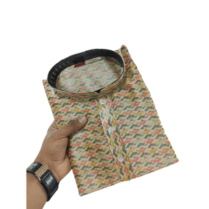 ผ้าไหมพิมพ์ลาย kurta Mens กับ payjama multi - Product Image 1