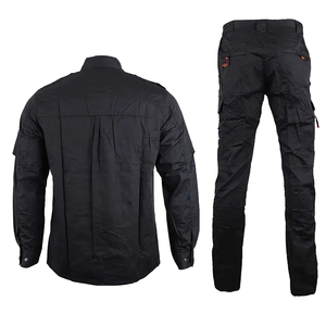 Fournisseur en gros OEM de vêtements industriels – Veste de sécurité noire durable et renforcée en Ripstop et pantalon cargo – Uniforme camouflage - Product Image 3