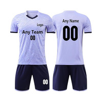 Maillot de football unisexe personnalisé, séchage rapide, respirant, col en V, manches courtes, imprimé par transfert thermique, 100% polyester, nom d'équipe personnalisé