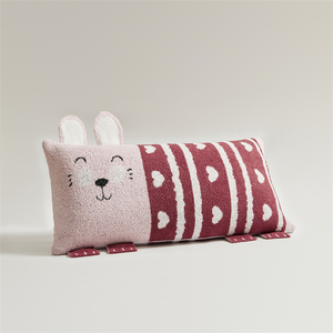 Super Soft 50*100cm Cute Rabbit Pattern Knitted <strong>Cushion</strong> <strong>Cover</strong> 100% Polyester Microfiber Long <strong>Bolster</strong> Pillow for Home Decor BQT - Product Image 2