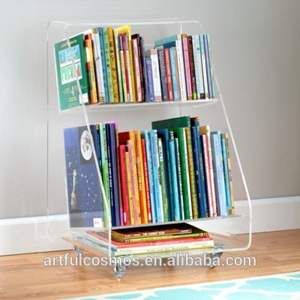 2025 High Capacity Modern Acrylic Book Newspaper Rack Standing Brochure <b>Shelf</b> New High Capacity Acrylic Modern Book Rack - Product Image 1