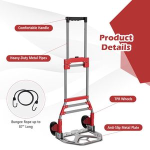 Carrello Pieghevole con Manico Telescopico e Ruote, Portatile per Carrelli e Trolley - Product Image 3