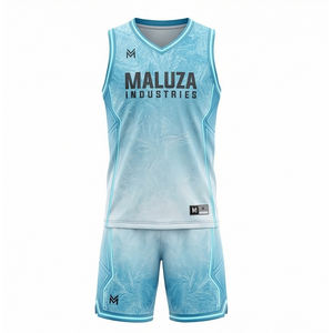 Conjunto de Uniforme de Baloncesto de Alto Rendimiento, Personalizable, con Pantalones Cortos Transpirables de Malla, Marca Maluza Industries - Product Image 1
