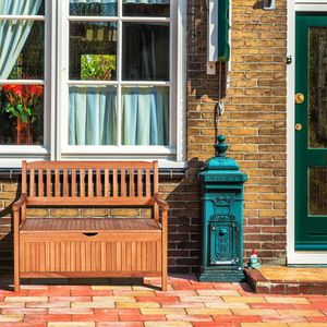 Banc de rangement en bois de 33 gallons avec doublure pour patio, jardin ou véranda - Product Image 3