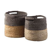 Ensemble de paniers de rangement circulaires modernes en rotin tressé à la main en fibres naturelles, écologiques et durables, pour la cuisine et la maison