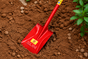 พลั่วเหล็กสีแดง SUN Heavy Duty พร้อมด้ามเหล็ก สำหรับงานเกษตร ก่อสร้าง และทำสวน - Product Image 6