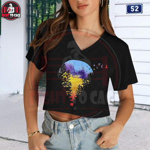 Chemises crop top pour femmes de la plus haute qualité, nouvelle arrivée, tissu respirant et doux au toucher, couleur noire, meilleur prix pour les vêtements d'extérieur d'été - Product Image 6