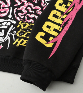ชุดเซ็ตแทรคสูทสตรีทแวร์สไตล์ Y2K สำหรับผู้ชาย เสื้อฮู้ดลายกราฟิก กางเกงวอร์มขาบานทรงโอเวอร์ไซส์ ชุดฮิปฮอปสำหรับฤดูหนาว - Product Image 3
