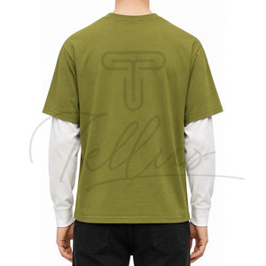 เสื้อยืดแขนยาวลำลองผู้ชาย สีตามสั่ง คอกลม แฟชั่น ระบายอากาศได้ดี ทรงเข้ารูป แขนสองชั้น - Product Image 6