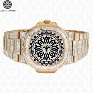 Montre de luxe Charm Jewells en acier inoxydable, cadran analogique, bracelet diamant, unisexe, mouvement mécanique, 40 mm, 10 bars - Product Image 1