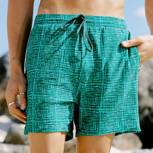 Shorts de bain homme premium 2026 100% polyester sur mesure taille mi-haute décontracté extensible 4 directions écologique séchage rapide avec cordon de serrage - Product Image 6