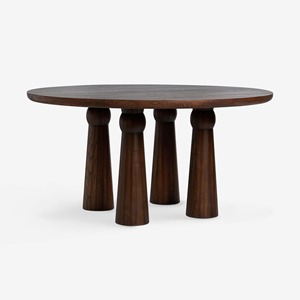 Antique Design <b>Solid</b> <b>Wood</b> <b>Round</b> <b>Dining</b> <b>Table</b> Modern Wooden <b>Dining</b> Room Furniture With Dark Brown Finishing for Home Hotel Villa - Product Image 5