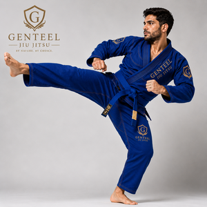 Kimono de Jiu Jitsu Azul para Hombre GENTEEL, 100% Algodón, Corte Regular, Duradero, con Logotipo Bordado en Cadena - Product Image 2